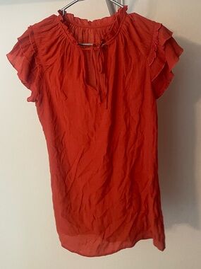 Women’s Red Ruffle Sleeve Top